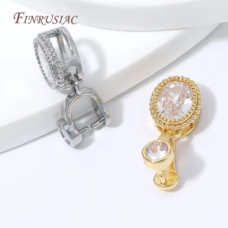 18K Gold Plated Crystal Rhinestone Pendant Bail – DIY Jewelry Jewelry Findings P3