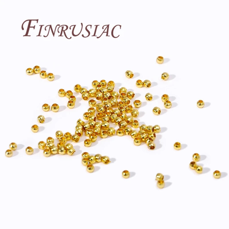 18K Gold Plated Crimp Beads 2mm–4mm | Stopper Spacer Findings Jewelry Crimp Beads P3