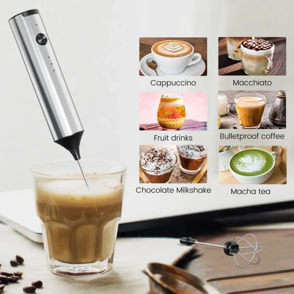 CLITON Electric Milk Frother & Egg Beater – 3-Speed USB Rechargeable Milk Frother Whisk P3