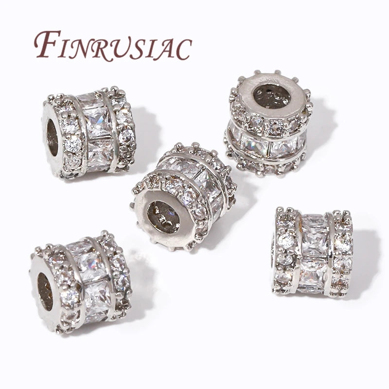 18K Gold Plated Zircon Crystal Spacer Beads – DIY Jewelry Jewelry Spacer Beads P3