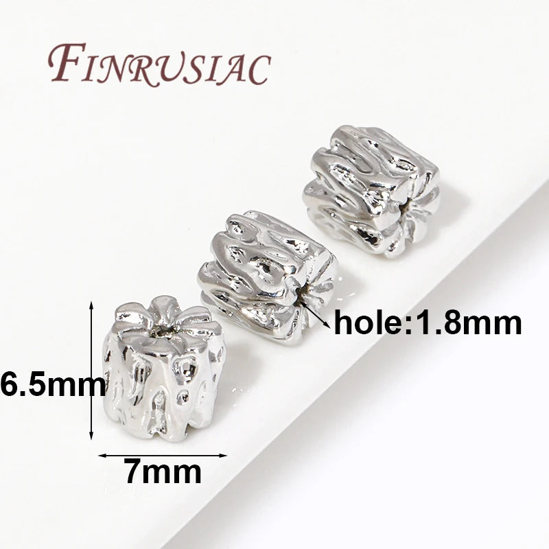 18K Gold Irregular Spacer Beads – DIY Jewelry Making Supplies Jewelry Spacer Beads P3 Rhodium Plated 5 Pcs