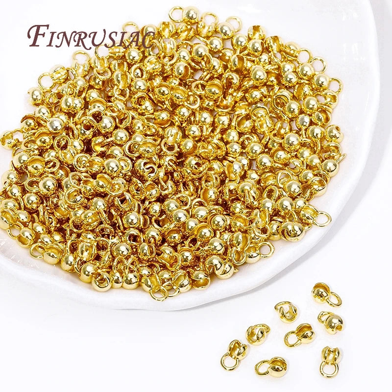 18K Gold Plated Clam Shell Bead Tips & Crimp Findings | 10/20 Pcs Jewelry Crimp Findings P3