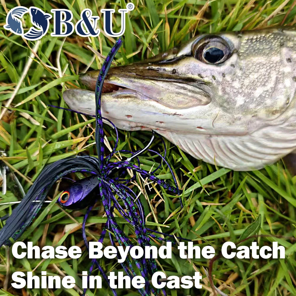 B&U Spinnerbait Metal Blade Lure – Bass Pike Predator Fish Spinnerbait Fishing Lure P3