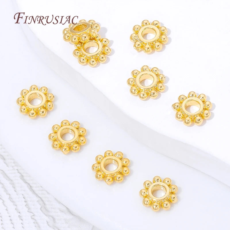 18K Gold Plated Flower Spacer Beads | DIY Jewelry Making Jewelry Spacer Beads P3