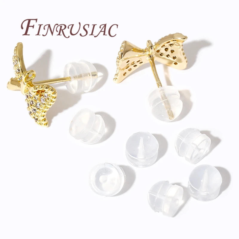 Silicone Earring Backs Stoppers – Gold Plated DIY Findings 50/100Pcs Earring Findings P3
