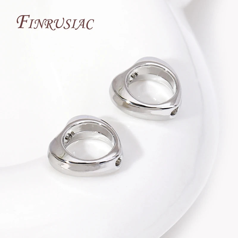Silver Plated Heart Bead Frame Connectors – DIY Jewelry 10/20pc Jewelry Findings P3