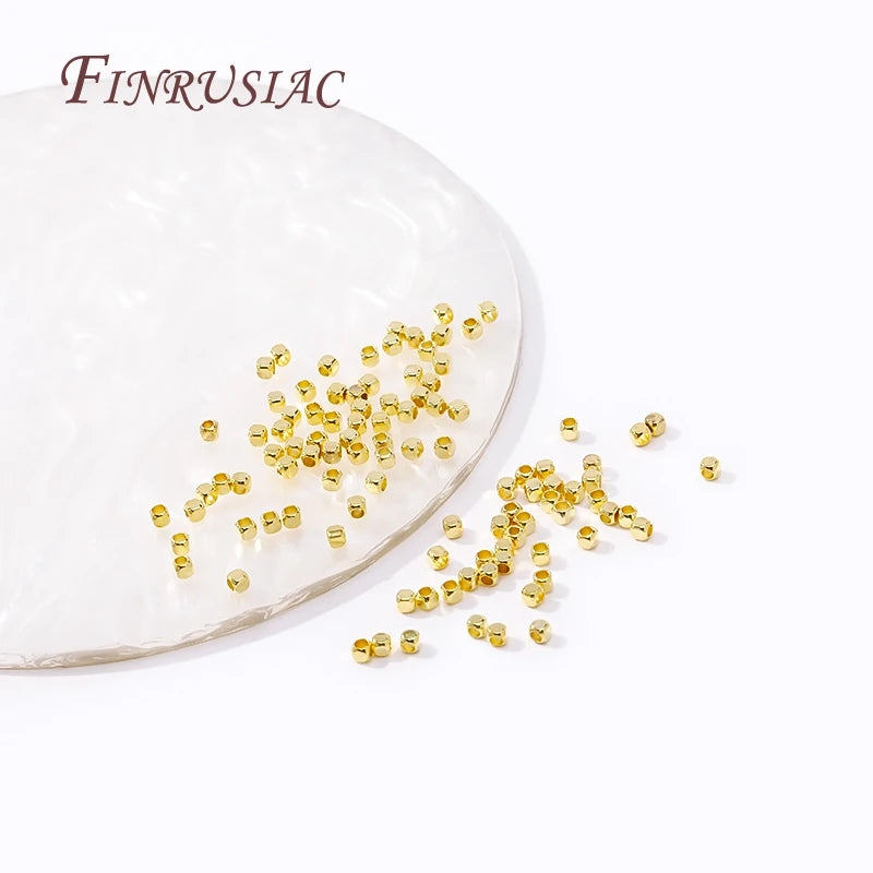 18K Gold Plated Square Spacer Beads 2–6mm | DIY Jewelry Making Jewelry Spacer Beads P3