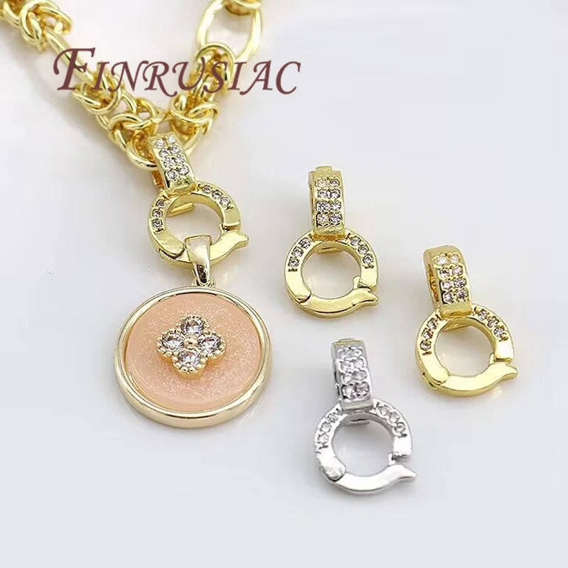 18K Gold Plated Necklace Bail Clasp – DIY Pendant Connector Jewelry Bail Clasp P3