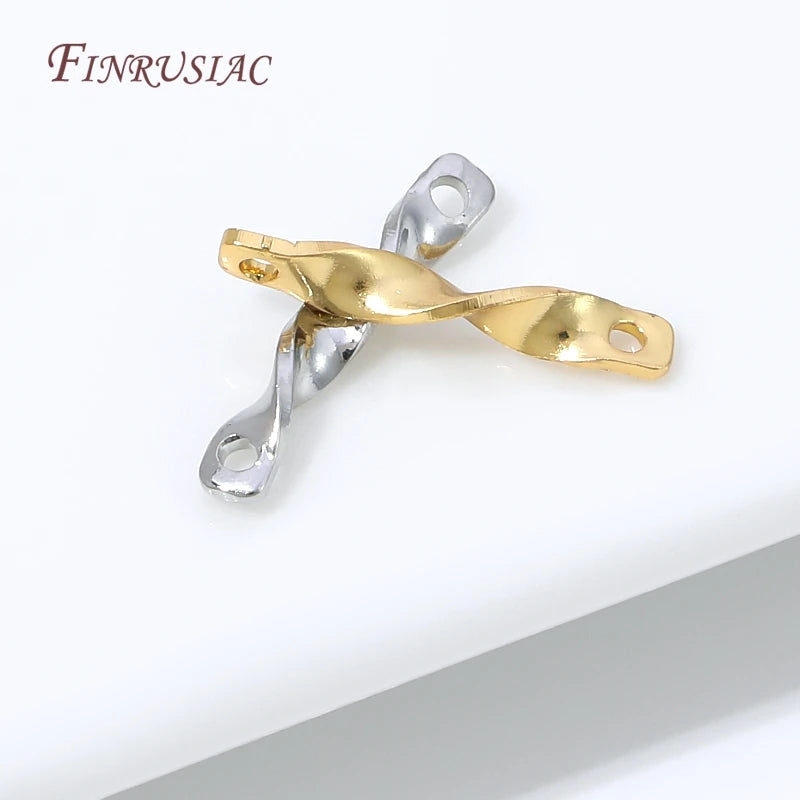 18K Gold Plated Twisted Bar Connectors | DIY Jewelry Making Jewelry Connector Links P3
