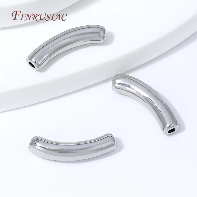 18K Gold Plated Curved Tube Spacer Beads – DIY Jewelry Findings Jewelry Spacer Beads P3