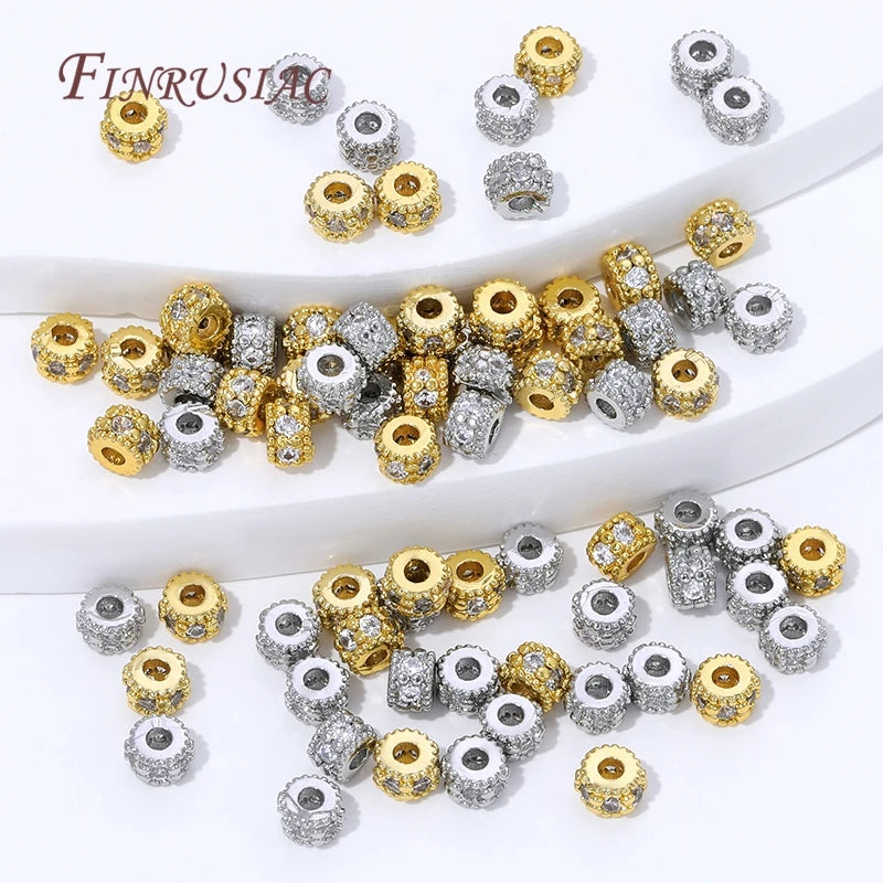 18K Gold Plated Zircon Spacer Beads | DIY Jewelry Making Jewelry Spacer Beads P3