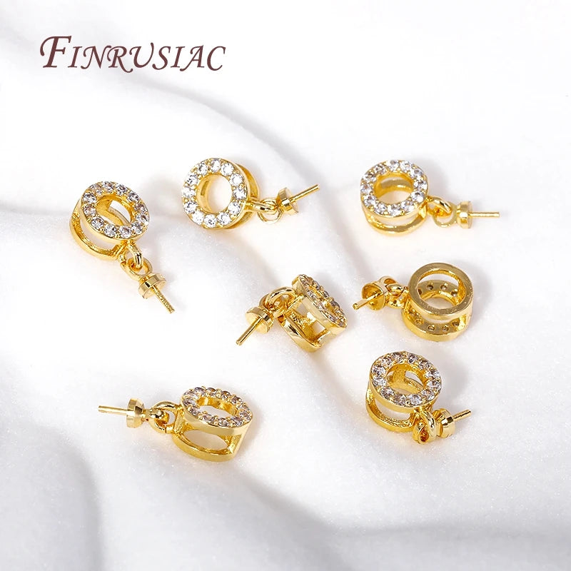 18K Gold Plated Zircon Pearl Pendant Bails – DIY Findings Jewelry Findings P3
