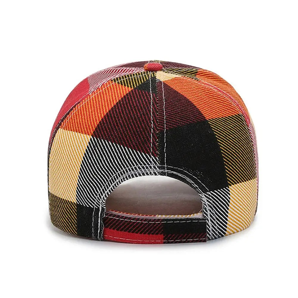 Plaid Baseball Cap – Unisex Adjustable Sun Hat | 4 Colors Baseball Cap P3