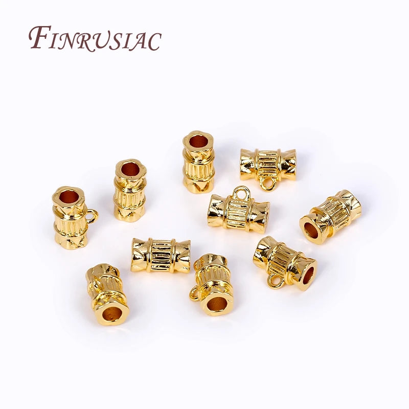 18K Gold Plated Bamboo Tube Bail Spacer Beads – DIY Jewelry Findings Jewelry Findings P3