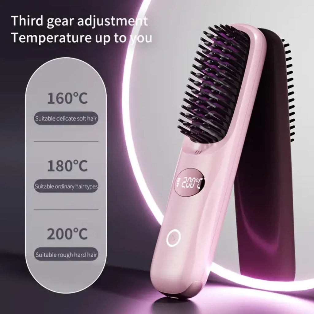 Portable Electric Hair Straightening Comb | 3-Heat Settings Hair Straightening Comb P3