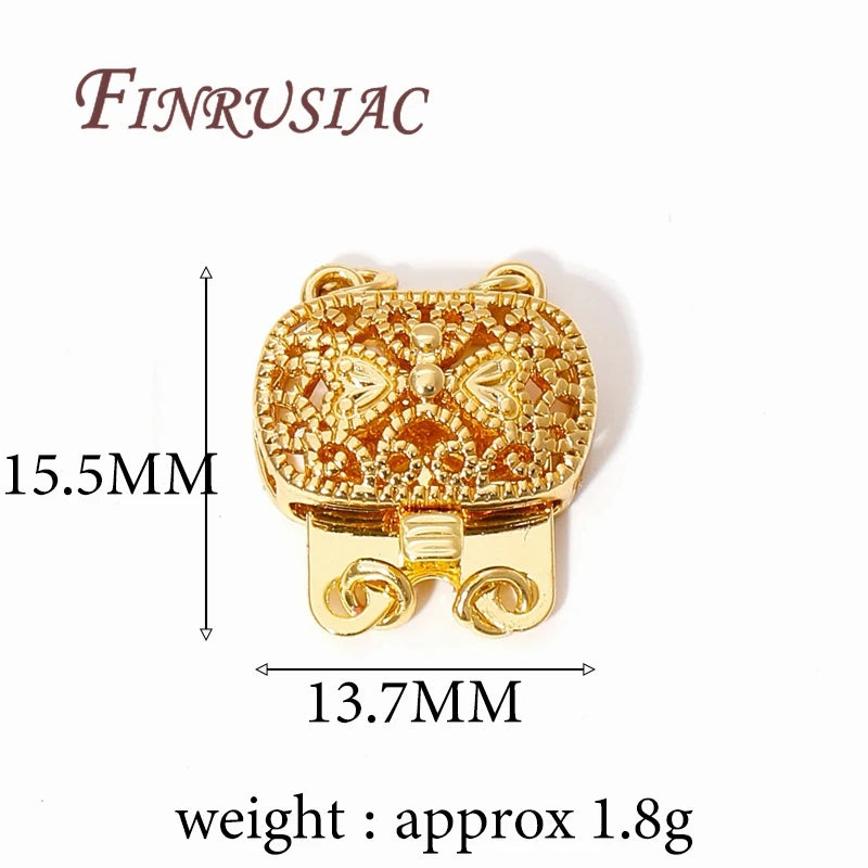 18K Gold Plated Brass Zircon Clasp Connectors for DIY Jewelry Jewelry Clasp Connector P3