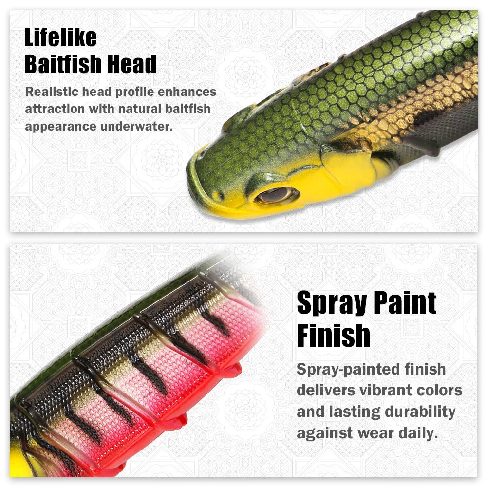 B&U 200mm Soft Curly Tail Swimbait – Pike Musky Bass Lure Soft Plastic Lure P3