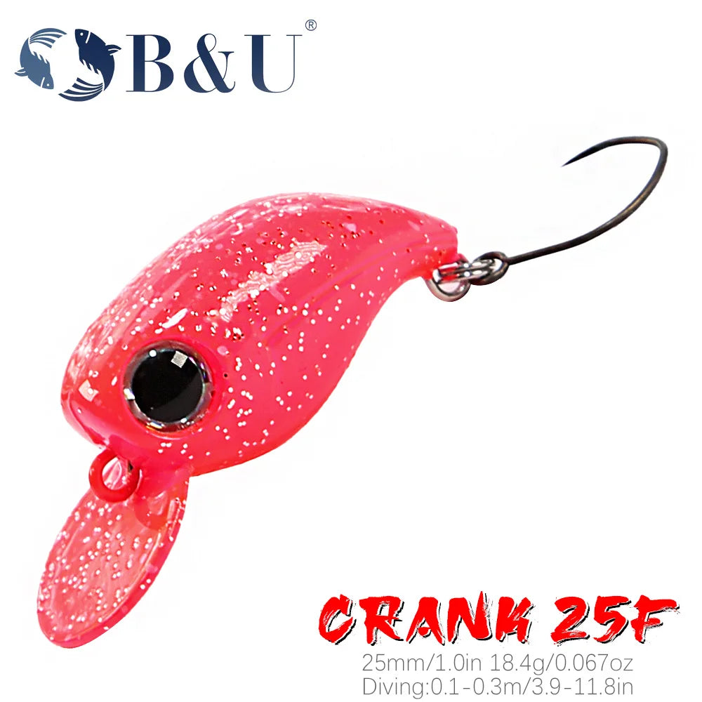 B&U Mini Crankbait Wobbler – Trout Minnow Freshwater Fishing Lure Crankbait Fishing Lure P3