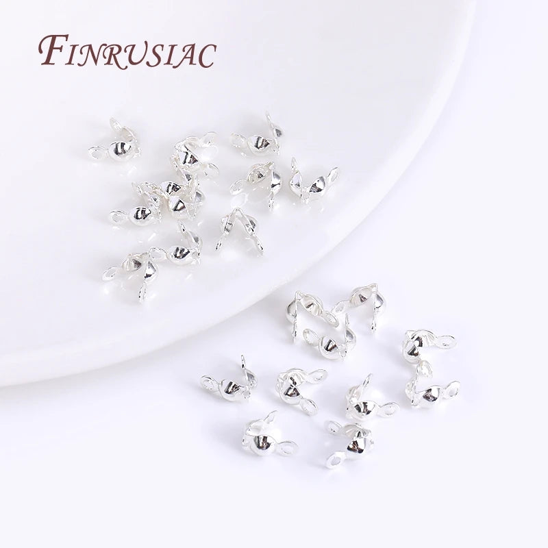 18K Gold Plated Ball Chain End Connectors & Crimp Bead Tips Jewelry Findings P3