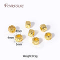 18K Gold Plated Barrel Spacer Beads – Plum Pattern Large Hole Jewelry Spacer Beads P3 18K Gold Plated-5MM 20 pcs