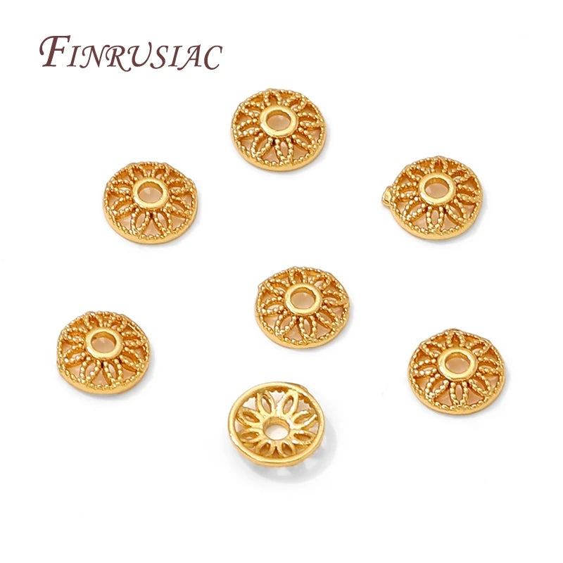 18K Gold Plated Round Bead End Caps 6mm – DIY Jewelry Findings Jewelry Making Findings P3
