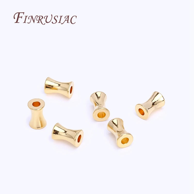 Gold Plated Brass Tube Spacer Beads 4×6mm | DIY Jewelry Making Jewelry Spacer Beads P3