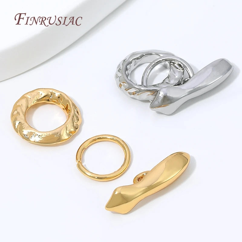 18K Gold Plated Hammered OT Toggle Clasp – DIY Jewelry Toggle Clasp Finding P3