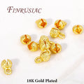 18K Gold Plated Brass Cord Ends 4/5.5mm Clam Shell Crimp Bead Tips Jewelry Findings P3 18K Real Gold Plated 4mm-10 pcs