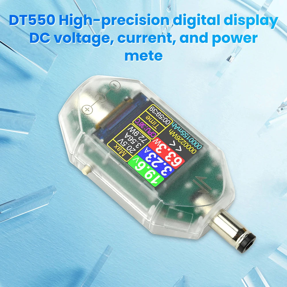 Gaqqee DT550 DC Voltmeter Ammeter Wattmeter 4.5–50V 0–6A DC Power Meter P3