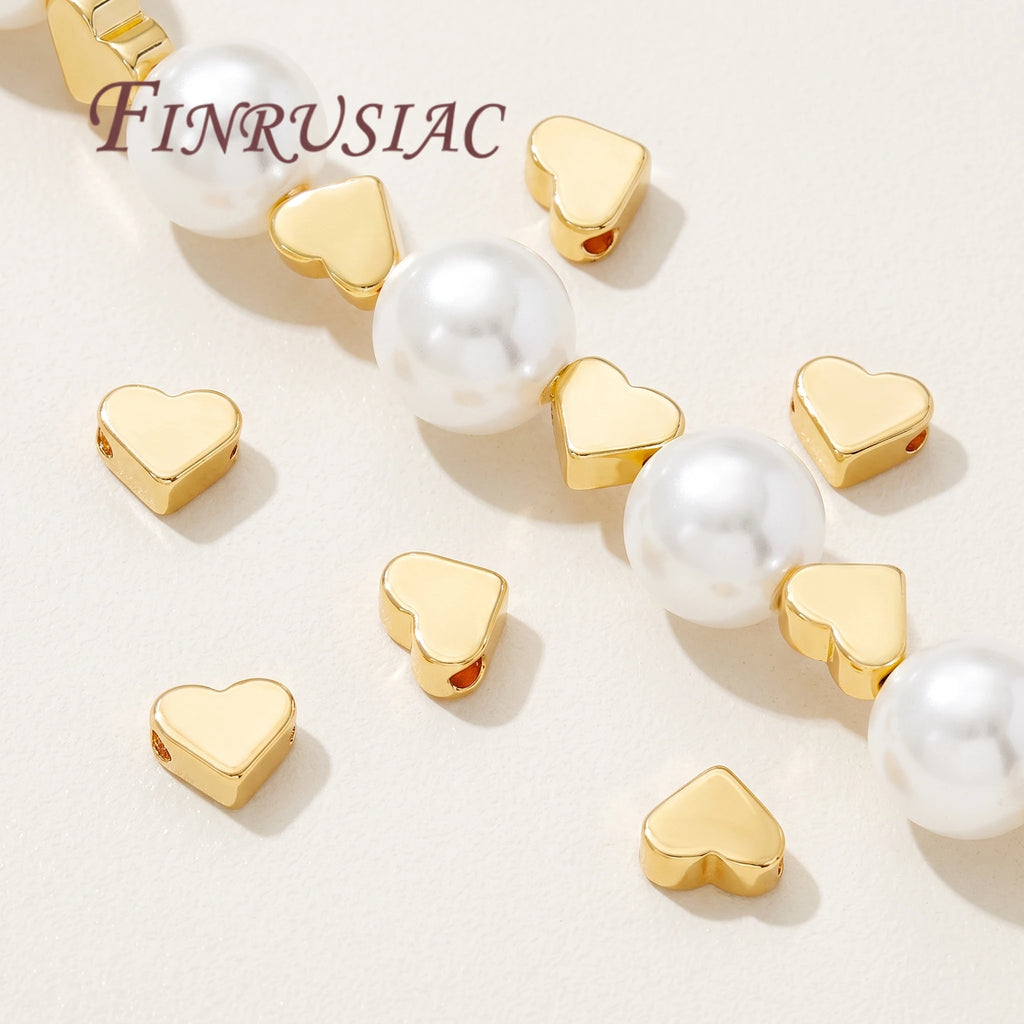 Heart Spacer Beads 18K Gold Plated – DIY Jewelry Findings Jewelry Spacer Beads P3
