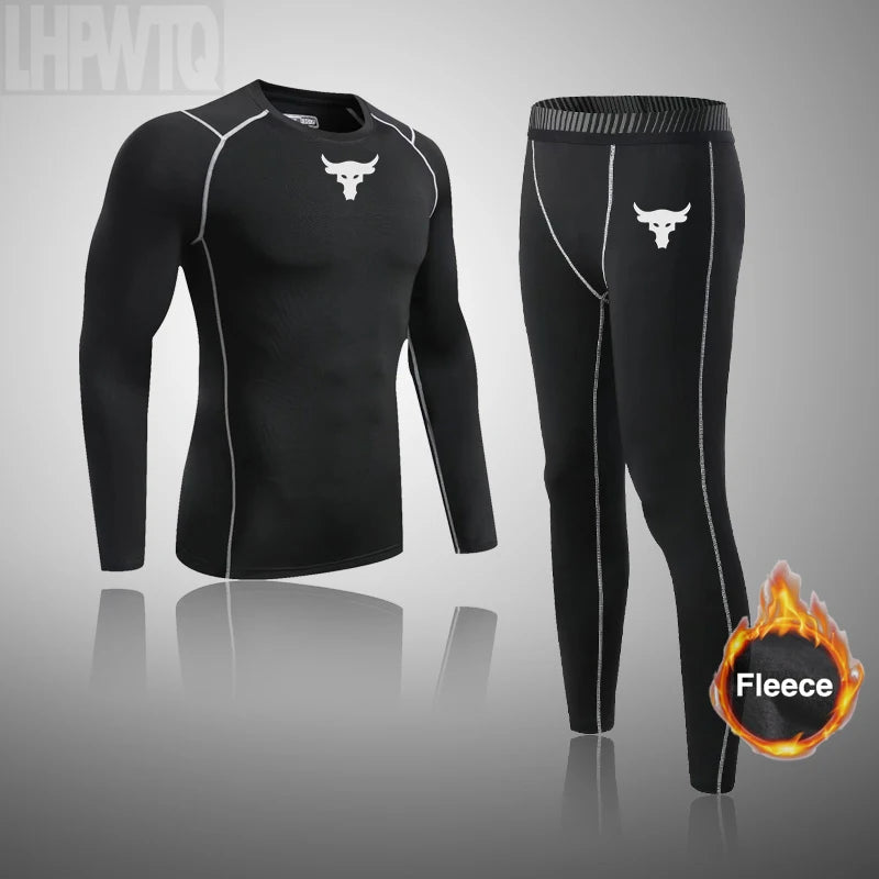 Men's Fleece Lined Thermal Underwear Set | Long Johns Top & Bottom Thermal Underwear Set P3 sets21 L