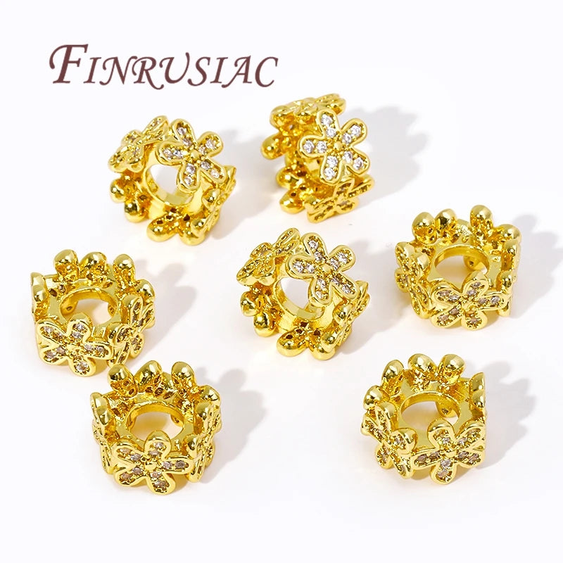 18K Gold Plated Large Hole Spacer Beads – DIY Jewelry Making Jewelry Spacer Beads P3