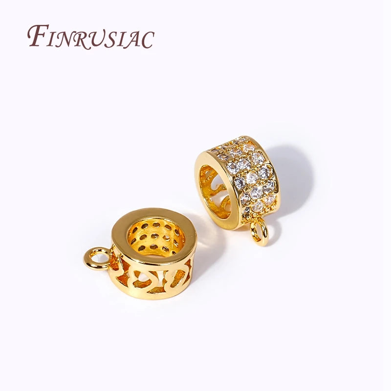 18K Gold Plated Brass Zircon Bail Beads – DIY Jewelry Findings Jewelry Finding Bail P3