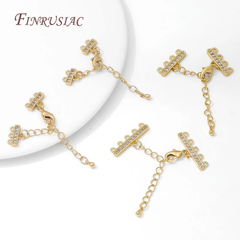 18K Gold Plated Brass Chain Extender – DIY Pearl Necklace Connector Jewelry Finding P3