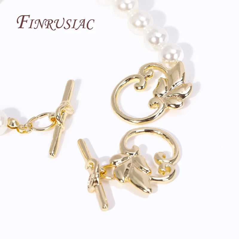 18K Gold Plated Leaf Toggle Clasp – DIY Bracelet & Necklace Jewelry Toggle Clasp P3