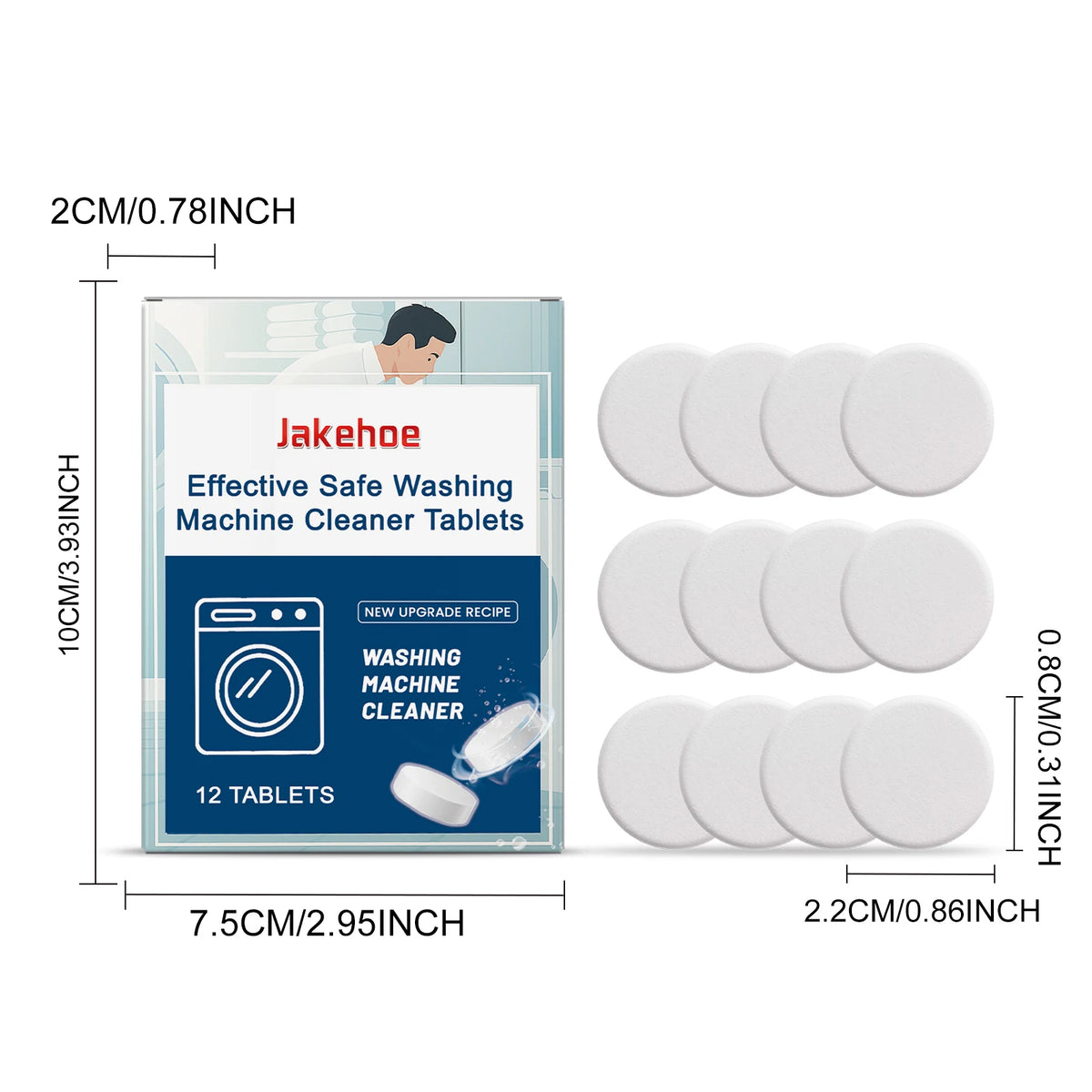 JAKEHOE Washing Machine Cleaning Tablets | 12 Pack Appliance Cleaner Tablets P3