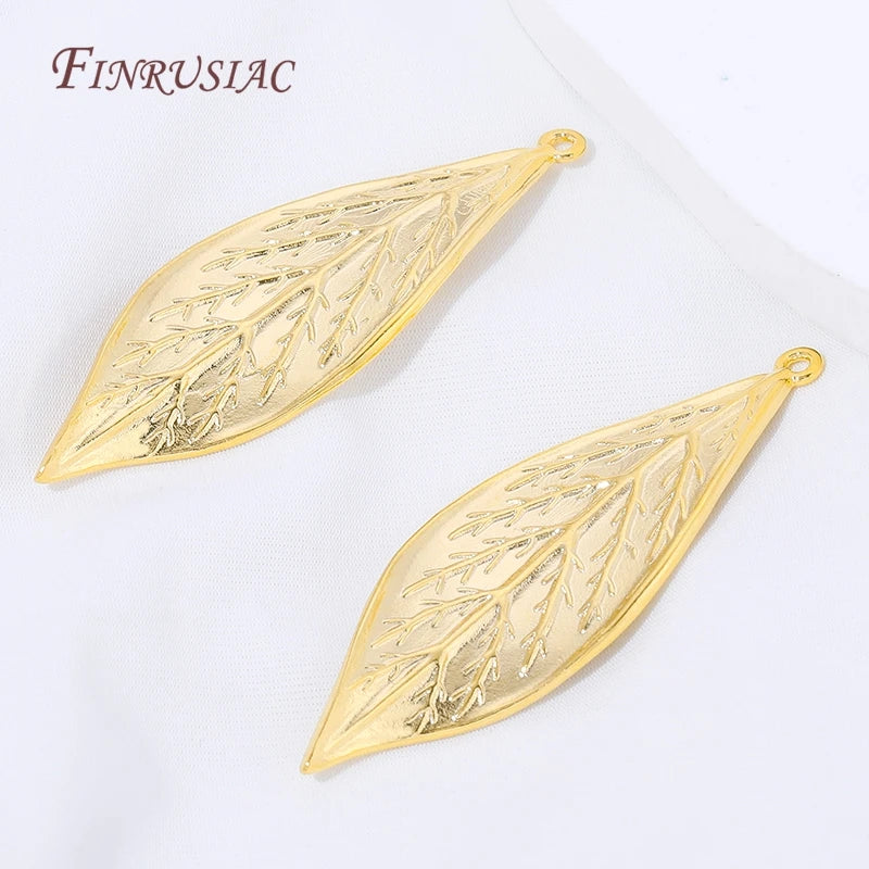 18K Gold Plated Brass Leaf Charm Connectors | DIY Jewelry Jewelry Charm Connectors P3