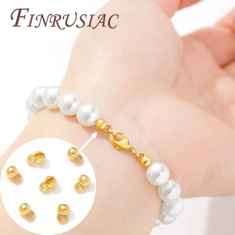 18K Gold Plated Crimp Beads & End Connectors – 4mm Findings Jewelry Findings P3