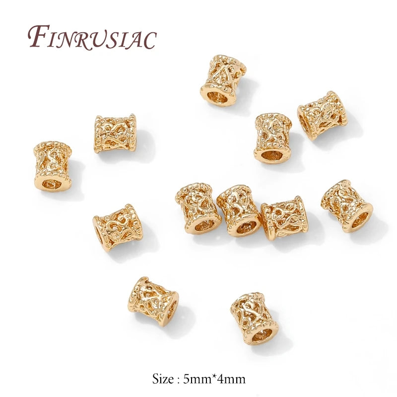 18K Gold Plated Brass Barrel Beads | DIY Jewelry Making Jewelry Making Beads P3 18K Gold Plated 2 pieces