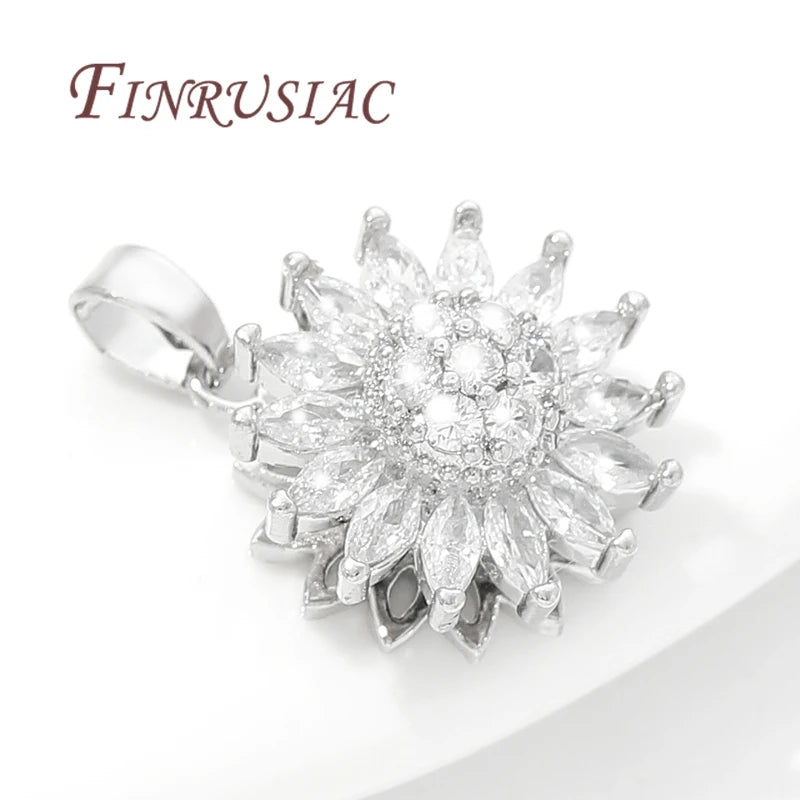 18K Gold Plated Crystal Zircon Star Flower Charms | DIY Jewelry Jewelry Pendant Charms P3
