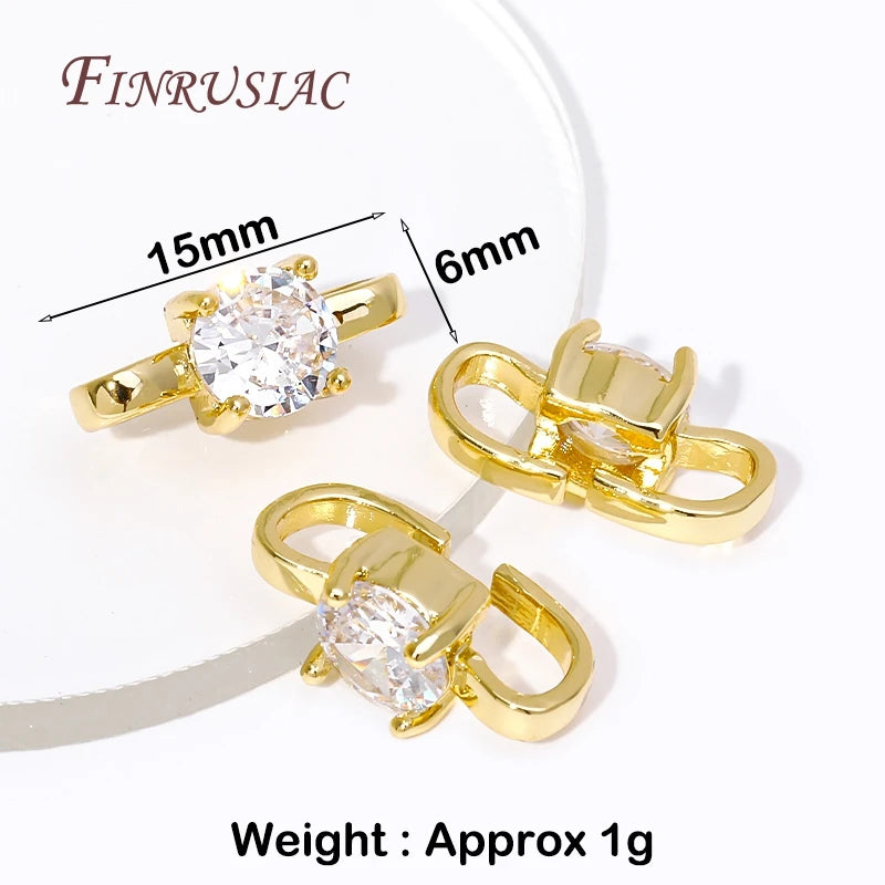 18K Gold Plated Zircon Clasp Connectors – DIY Jewelry Making Jewelry Clasp Connector P3 18K Real Gold Plated 8 Pieces