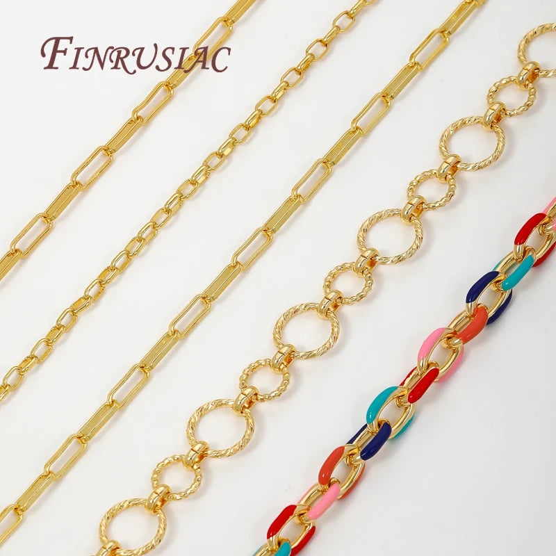 18K Gold Plated Brass Heart Chain – Bulk DIY Necklace Chain DIY Jewelry Chain P3