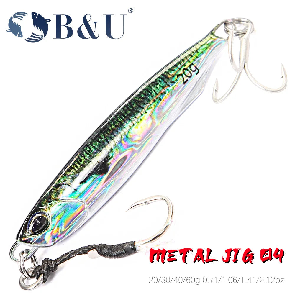 B&U Metal Jig Saltwater Lure – Sea Bass Tuna Casting Spoon Metal Jigging Lure P3