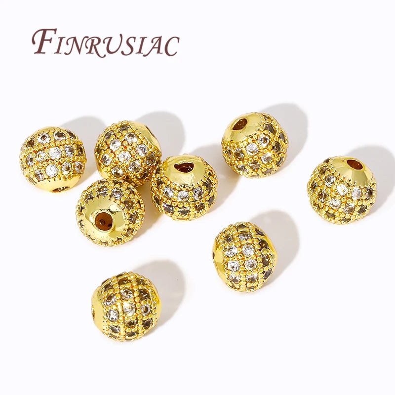 14K Gold Plated Zircon Crystal Spacer Beads | DIY Jewelry Jewelry Spacer Beads P3