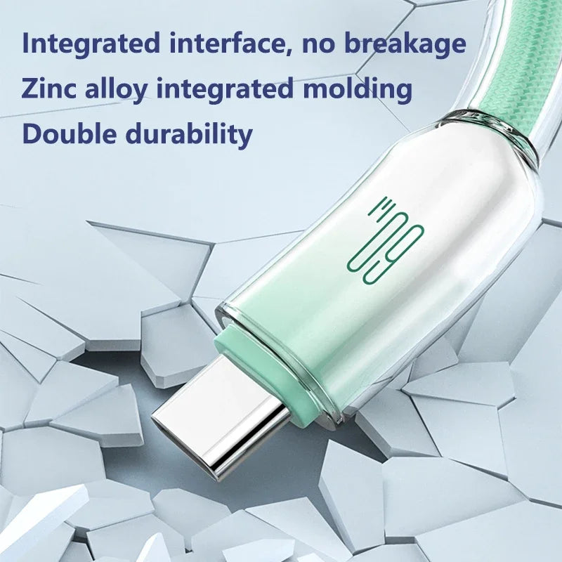 60W USB-C Fast Charging Cable | Braided PD Type-C to C USB-C Charging Cable P3