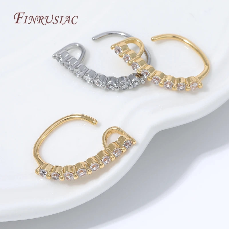 18K Gold Plated C-Shape Rhinestone Pendant Bail – DIY Jewelry Jewelry Findings P3