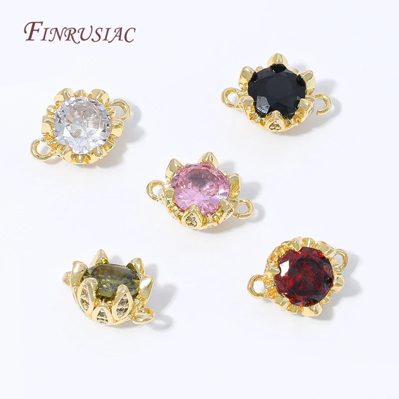 18K Gold Plated CZ Zircon Connector Links – DIY Jewelry Making Jewelry Connector Finding P3