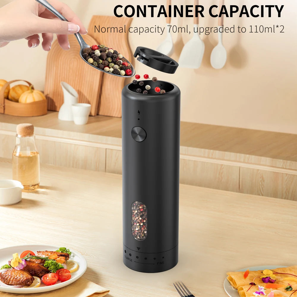 CLITON USB Rechargeable Automatic Salt & Pepper Grinder Set Electric Spice Grinder P3