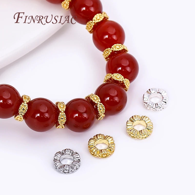 18K Gold Plated Lace Flat Spacer Beads | Brass DIY Jewelry Jewelry Spacer Beads P3