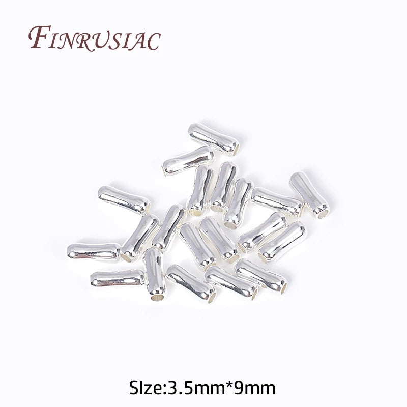 18K Gold Plated Brass Bone Tube Spacer Beads – DIY Jewelry Jewelry Spacer Beads P3 Rhodium plated 60 pcs
